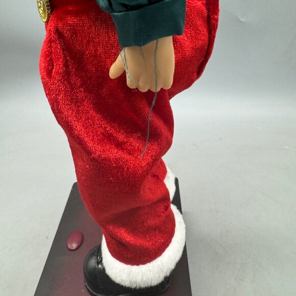 Kmart Hip Shakin Santa Animated Figurine Red Velvet Pants & Green Shirt READ - Picture 6 of 9